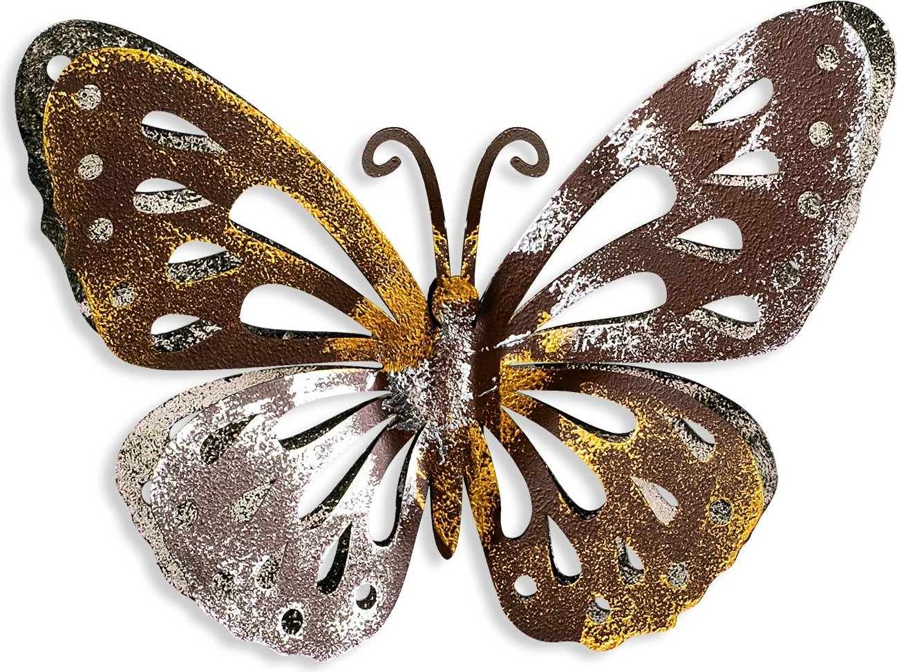 Aksesor dekorativ muri prej metali, Wallity Farfalla 2, shumëngjyrësh, 22x29cm