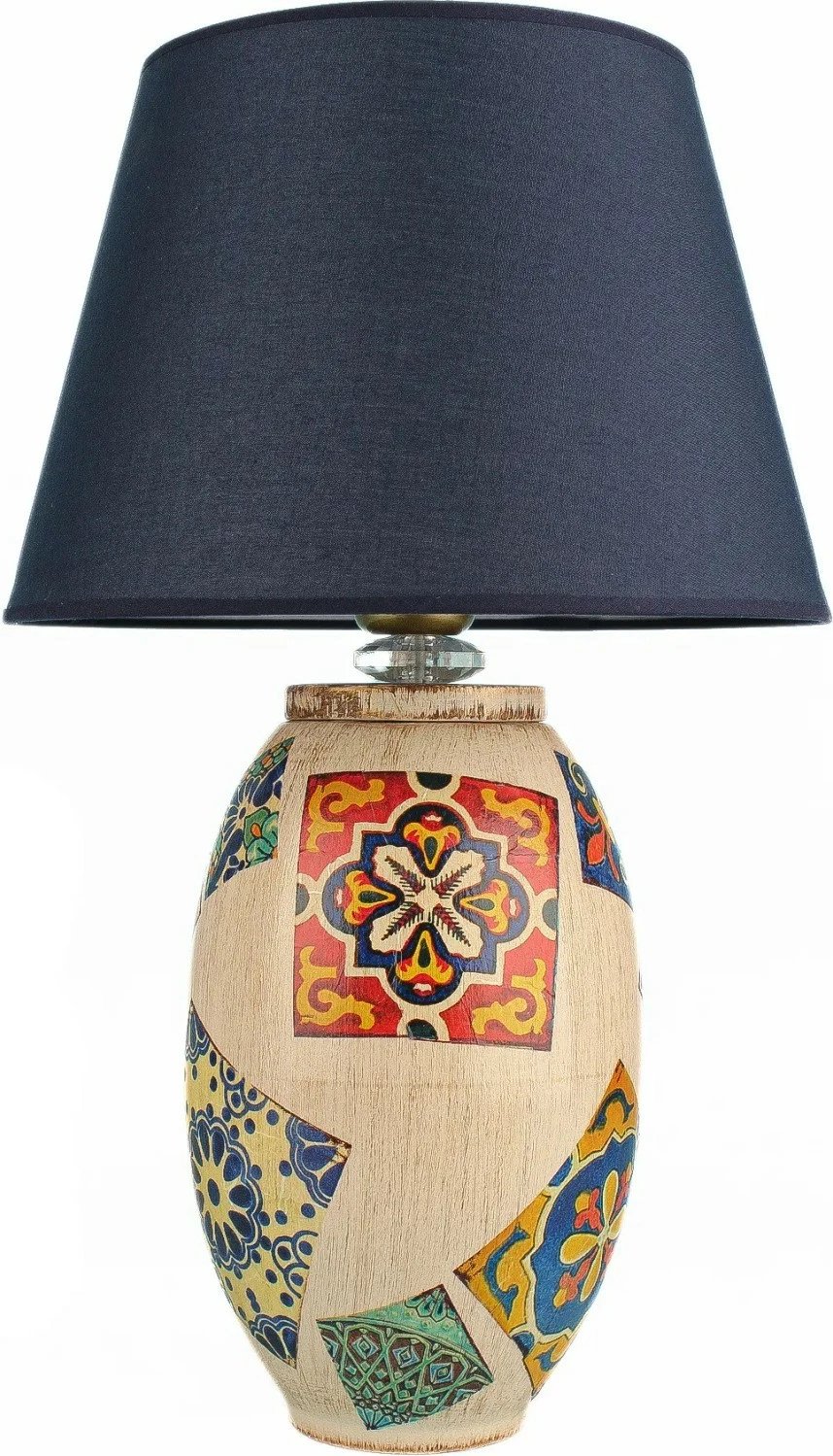 Llambë tavoline Opviq, YL673, trup qeramike, kapak blu e errët