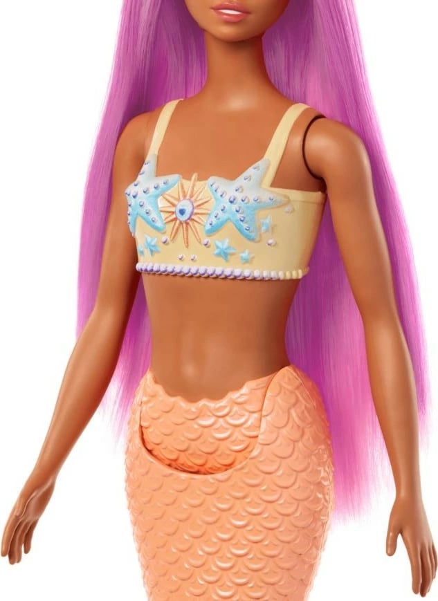 Kukull Barbie Mermaid Mattel HRR05, bisht portokalli