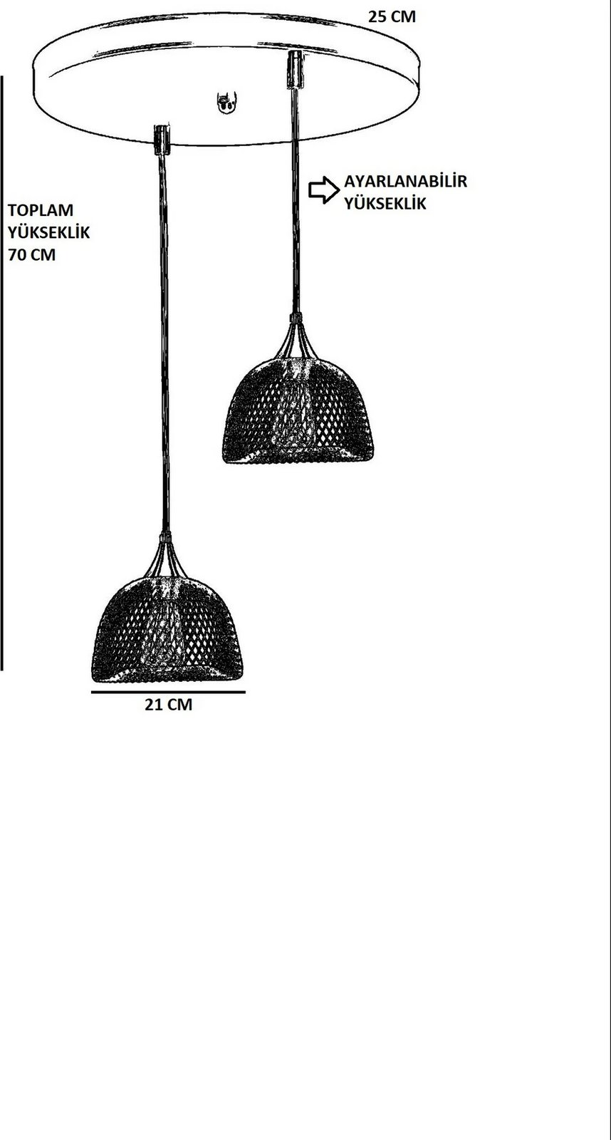 Llambë varëse Opviq, model Nasa 2, tepsi e zezë, dy copë