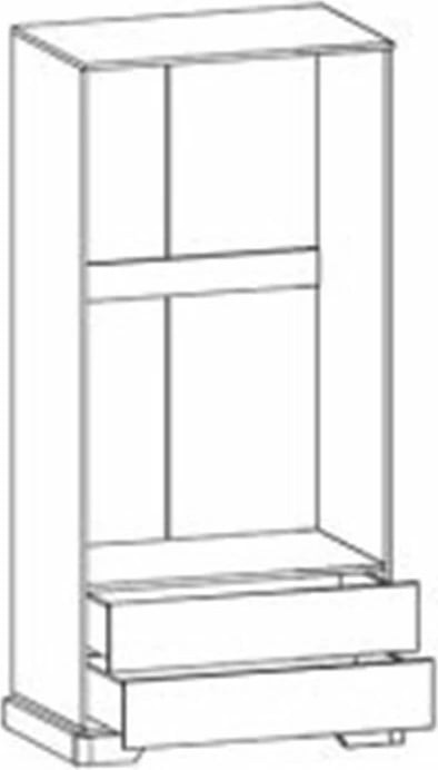 Dollap Jaden dy fletësh ngjyrë lisi të artë-bardhë antik 101x62x197,5cm