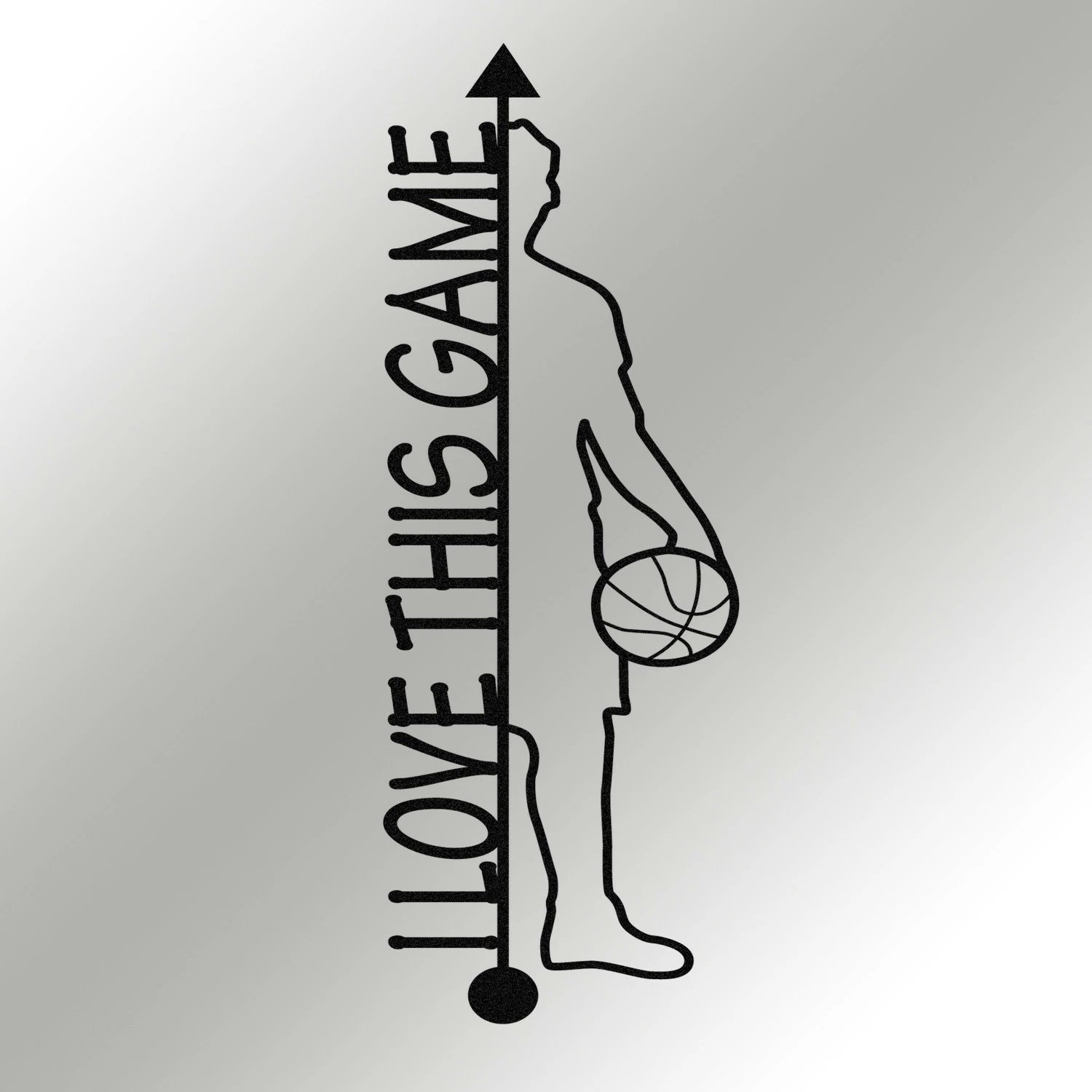 Aksesor dekorativ metalik për mur, Wallity Piccolo, i zi, 25x69cm