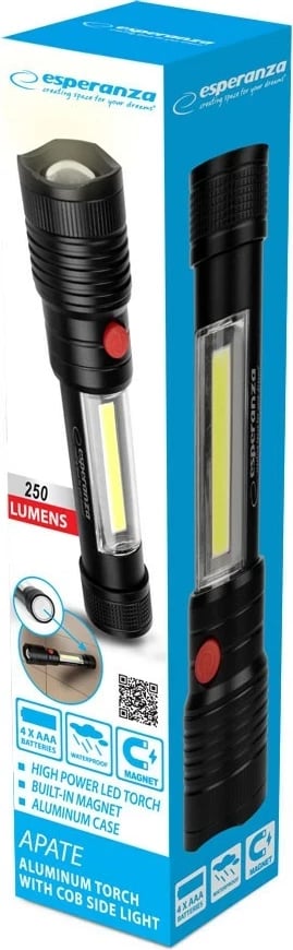 Dritë dore Esperanza EOT069, LED, Alumini, E zezë