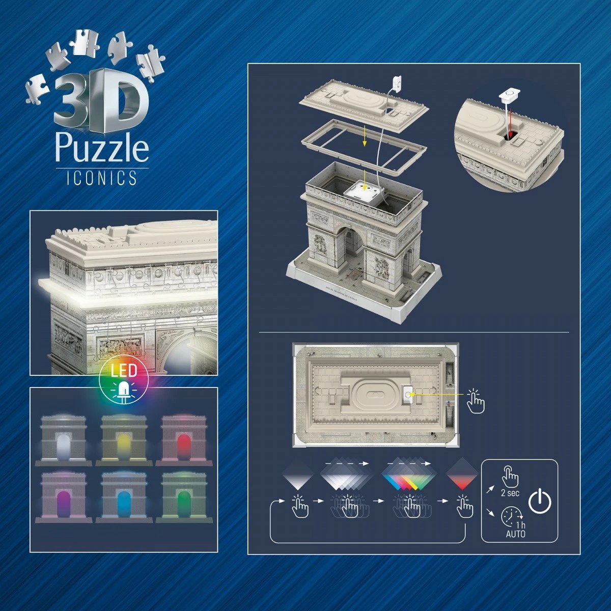 Puzzle 3D Ravensburger Triumphal Arch, 255 pjesë, plastikë