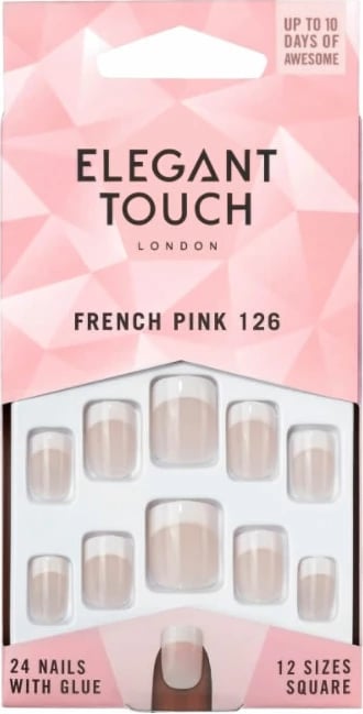 Thonj artificial Elegant Touch French Pink 126 Short, 24 copë