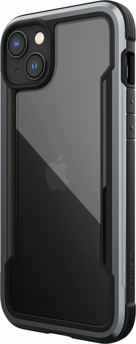 Mbështjellës Raptic X-Doria Shield për iPhone 14, i zi, me kornizë alumini, MagSafe