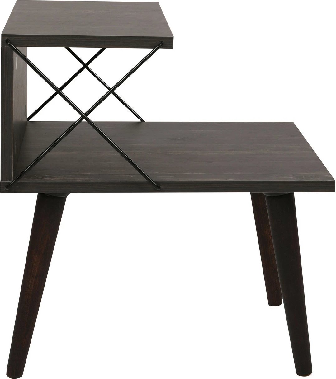 Komodinë natës Hanah Home, Cross, ngjyrë kafe e errët