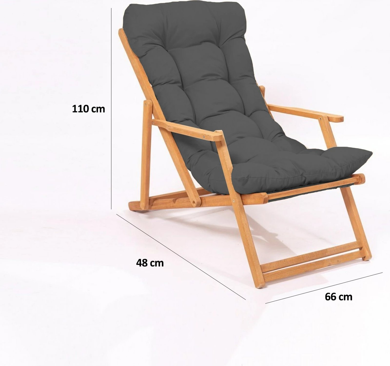 Karrige kopshti Hanah Home, My008, ngjyrë gri, dru fagu