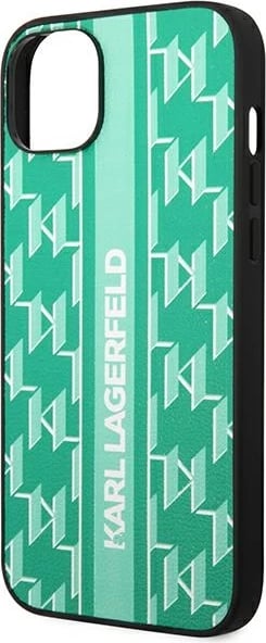 Mbështjellës Karl Lagerfeld KLHCP14MPGKLSKN për iPhone 14 Plus 6.7", Monogram Stripe, Gjelbër