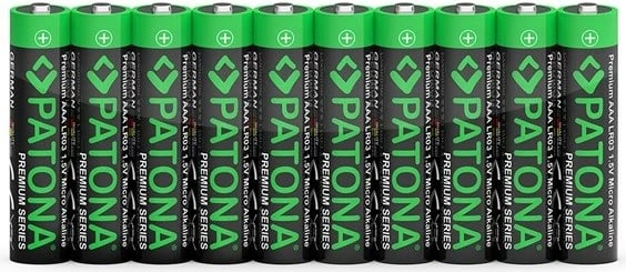 Bateri AAA PATONA Premium, 1400 mAh, 1.5V, set 10 copë, e zezë