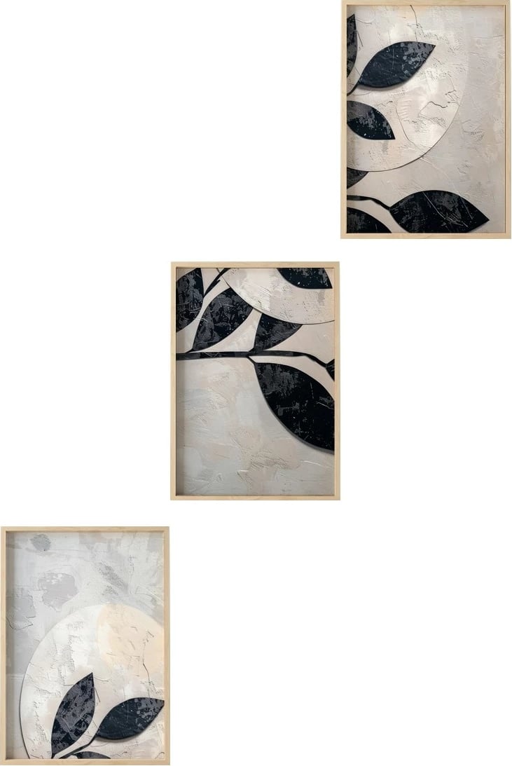 Pikturë dekorative me kornizë, MDF, 3 pjesë, Wallity, Huhu466, 50x70cm