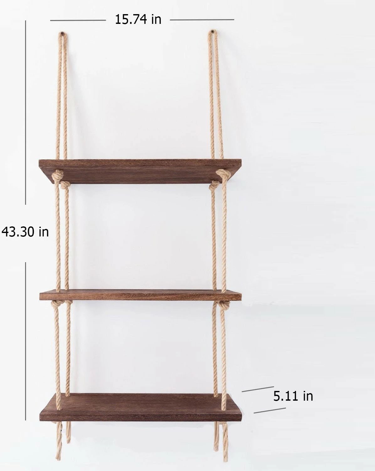 Raft muri Hanah Home, Aa041 v2, dru bredhi, ngjyrë arre, 40x110x14cm