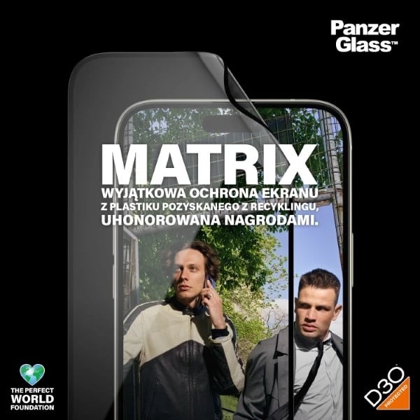 Xham mbrojtës PanzerGlass Matrix Ultra-Wide-Fit për iPhone 15 Plus, me aplikator