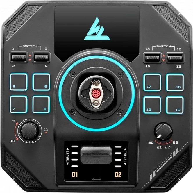 Joystick dhe throttle HOTAS Thrustmaster Sol-R 4 2960945, 21 butona, USB-C me kabllo, për PC, e zezë, set