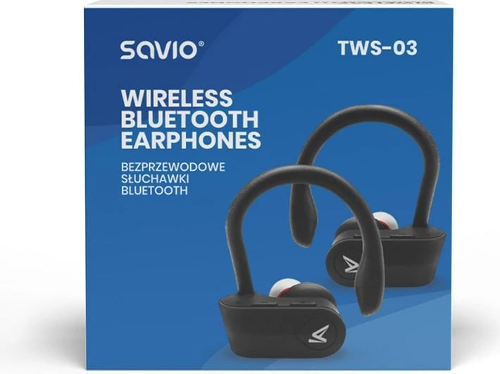 Dëgjuese wireless Savio TWS-03, të zeza