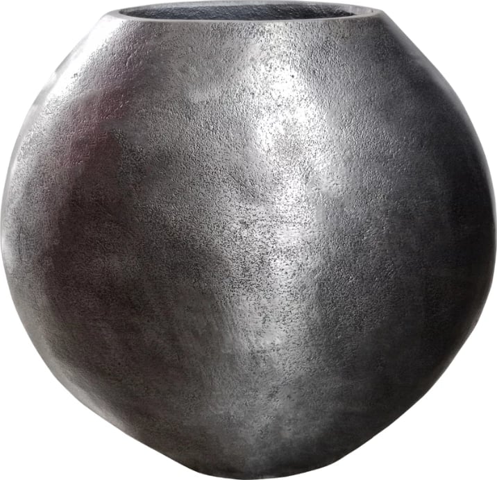 Vazo TEMICE, alumin, ngjyrë argjendi antike, 30x12x30 cm