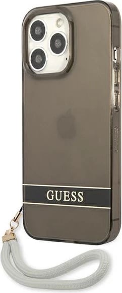 Mbështjellës Guess GUHCP13LHTSGSK për iPhone 13/13 Pro 6.1", i fortë, me rrip, i zi Mbështjellës Guess GUHCP13LHTSGSK për iPhone 13/13 Pro 6.1", i fortë, me rrip, i zi