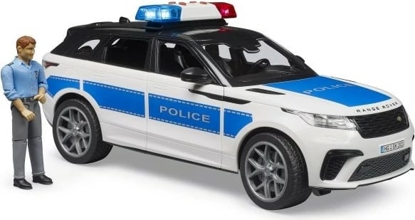Set lodër makinë policie BRUDER Range Rover Velar me figurë polic, 1:16, shumëngjyrëshe