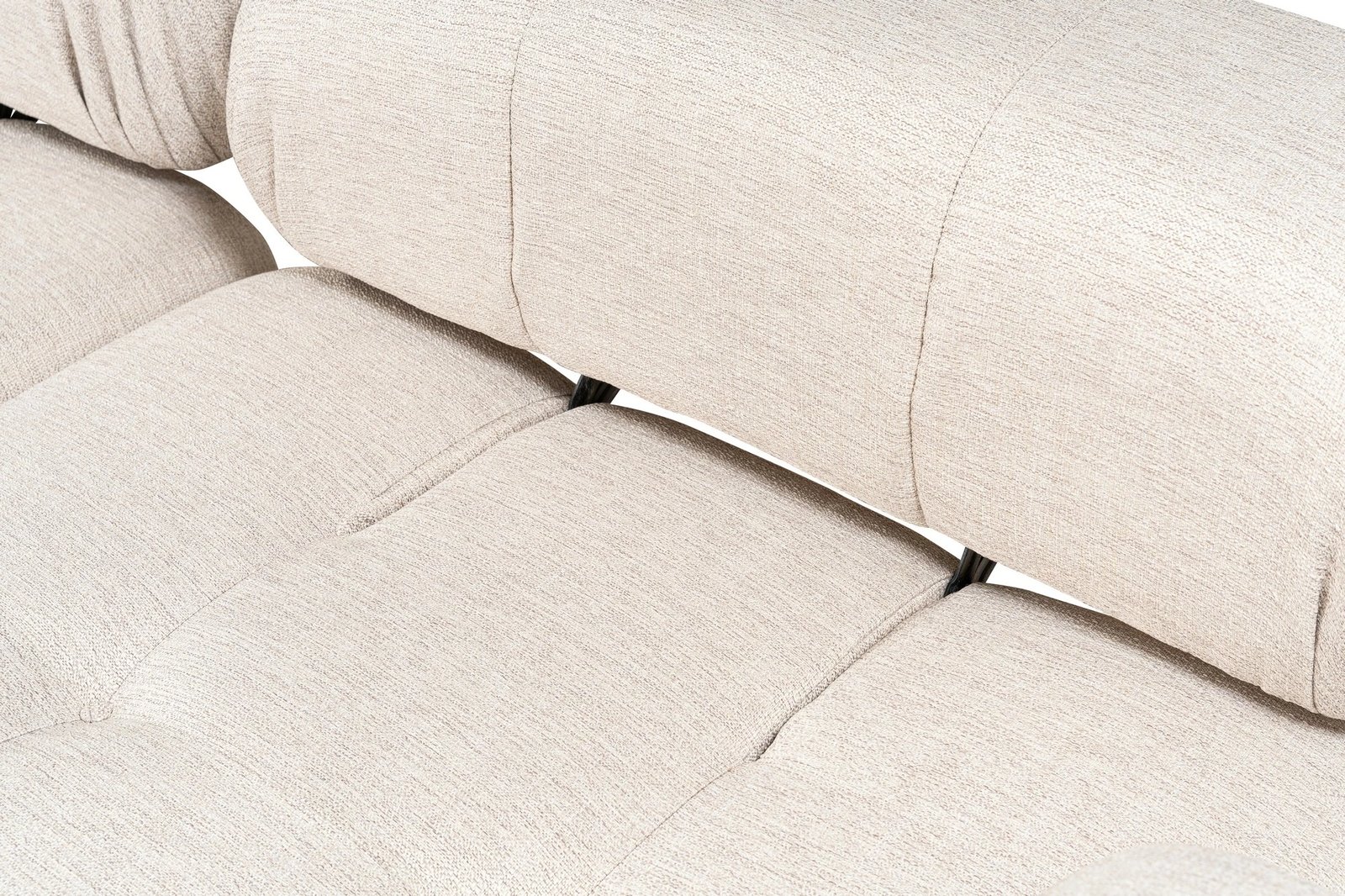 Këndare Atelier del Sofa Doblo 3 ulëse me pouffe, ngjyrë kafe e çelët