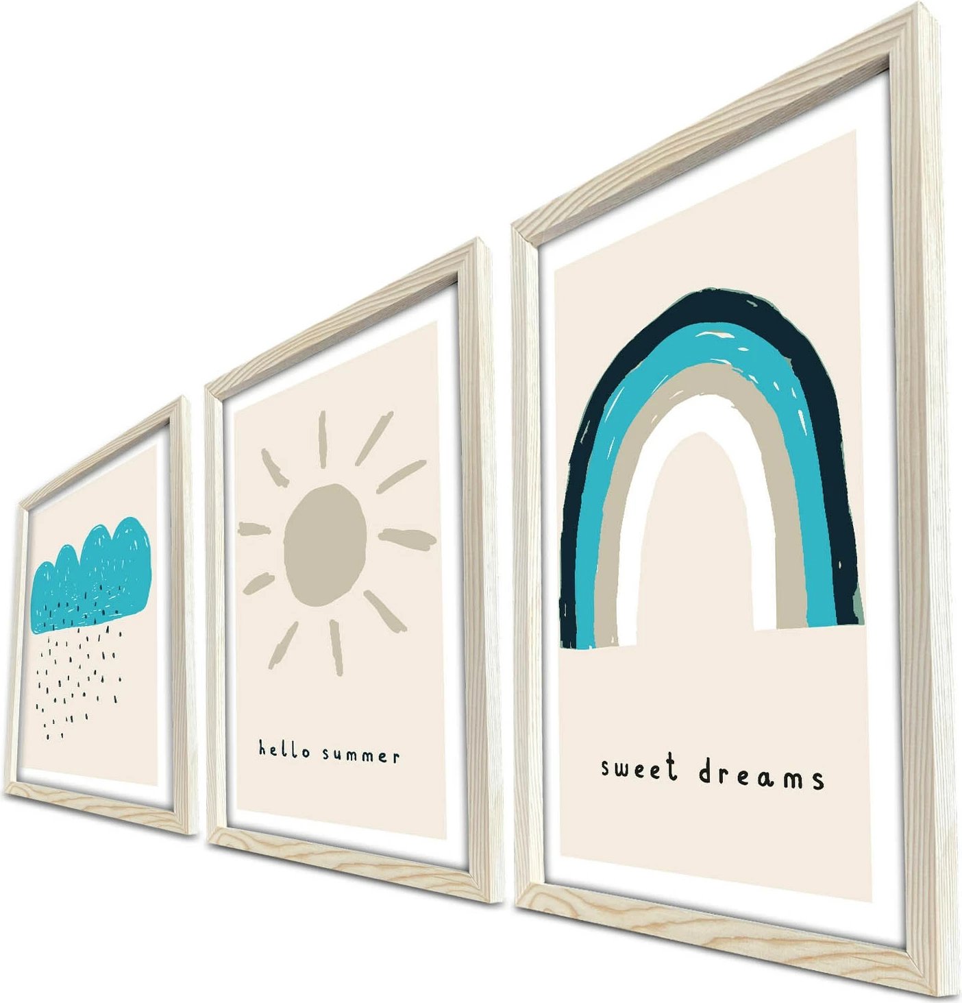Set pikturash dekorative MDF me kornizë, 3 copë, Wallity, 3P3853KCT-002