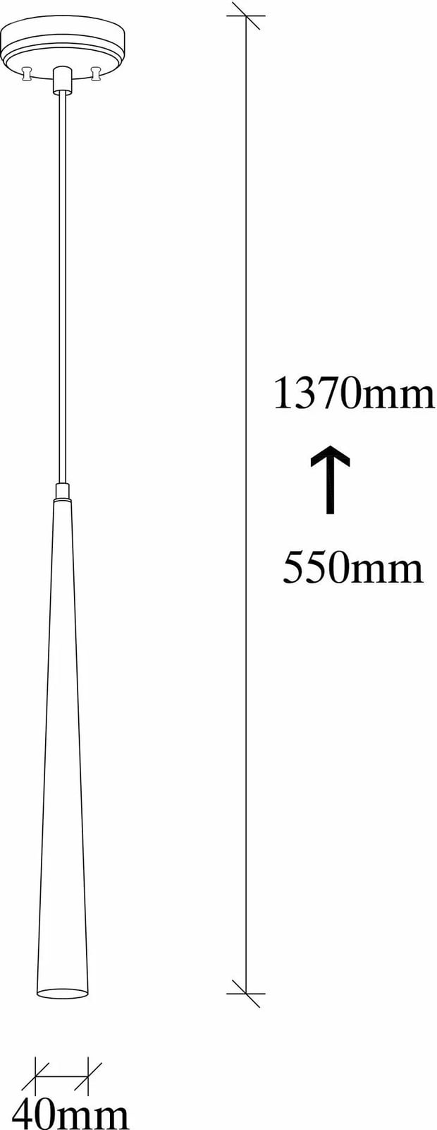 Llambë tavani Opviq, Uğur - 6071, metal i zi, lartësi e rregullueshme Llambë tavani Opviq, Uğur - 6071, metal i zi, lartësi e rregullueshme