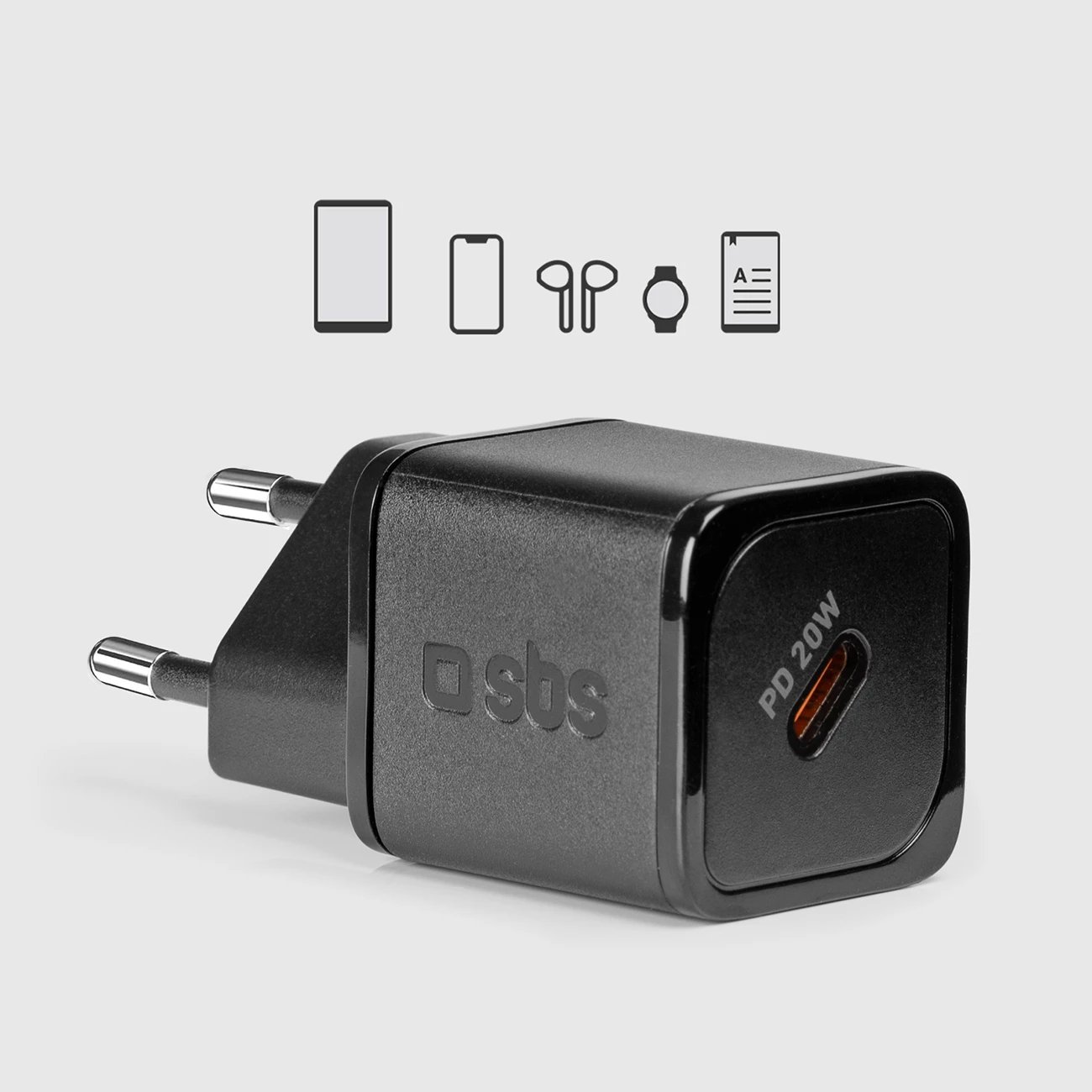 Karikues muri SBS TETRGAN1C20K, 20W, USB-C, GaN, i zi
