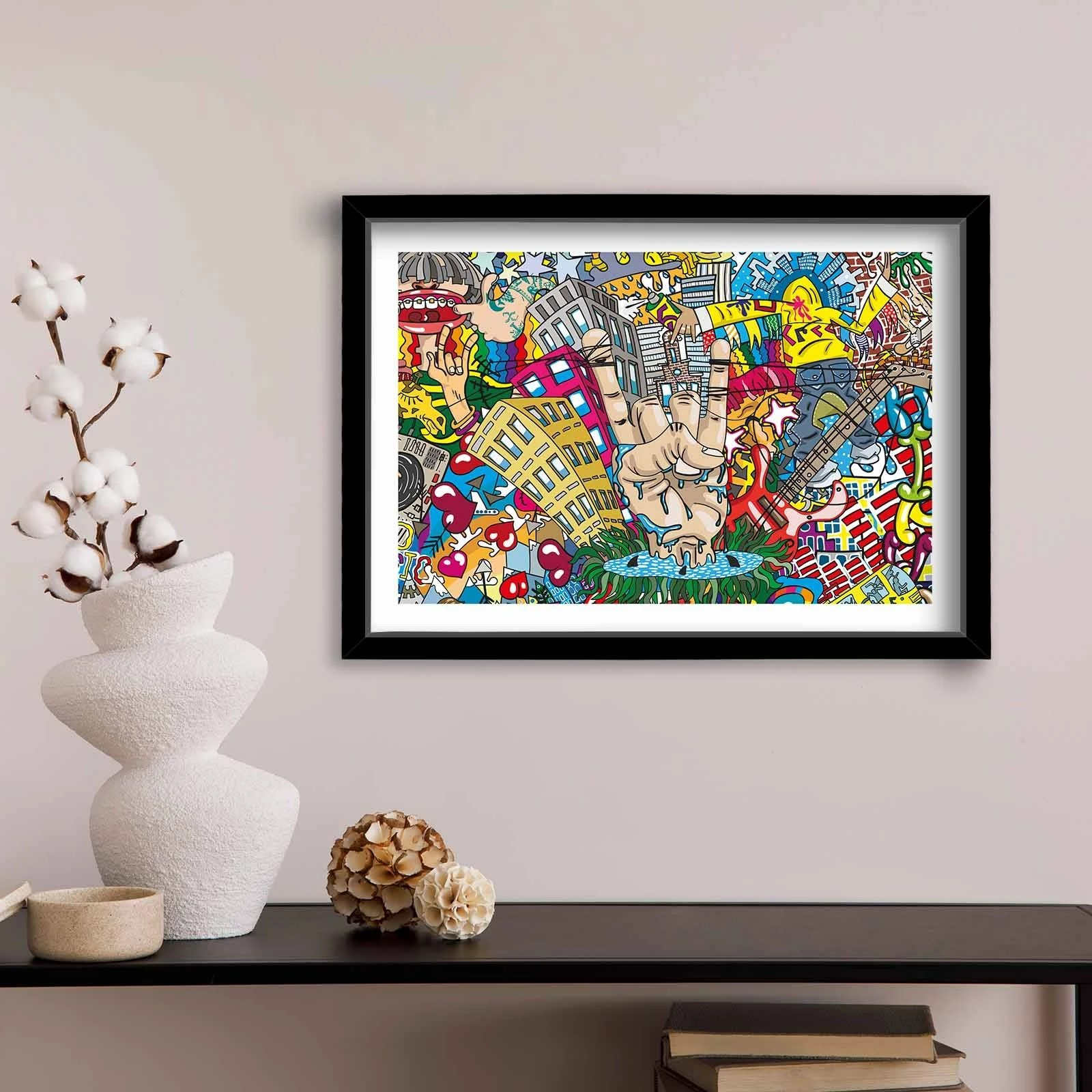 Pikturë dekorative me kornizë, MDF, shumëngjyrëshe, 3550POP-012