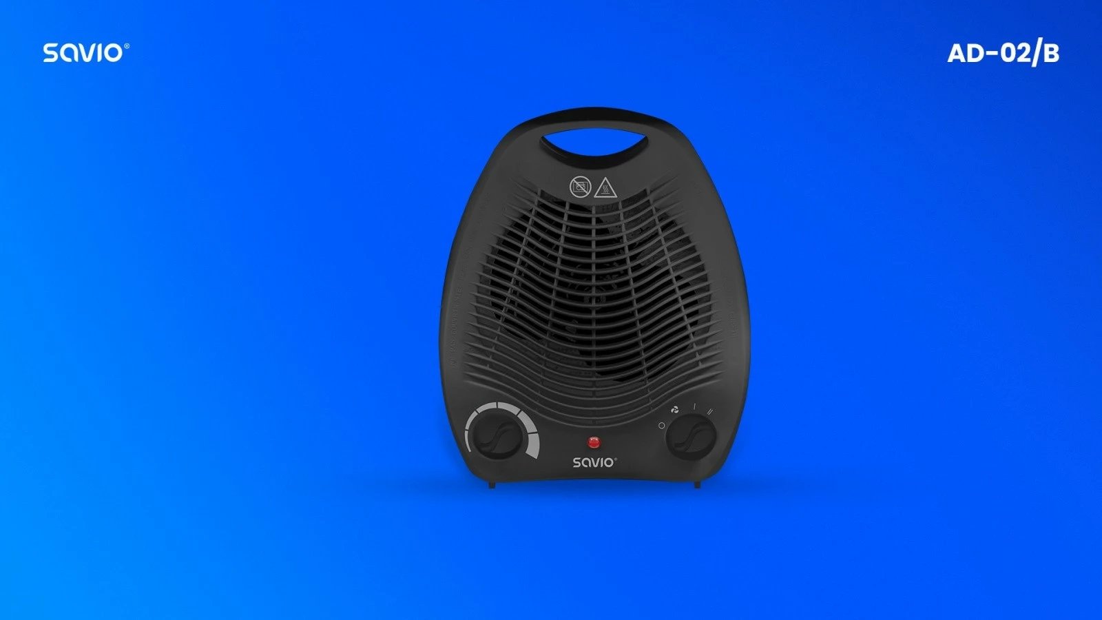 Ngrohës me ventilator, Savio, AD-02/B, 2000 W, 3 mënyra ajrimi, termostat, mbrojtje nga mbinxehja, i zi