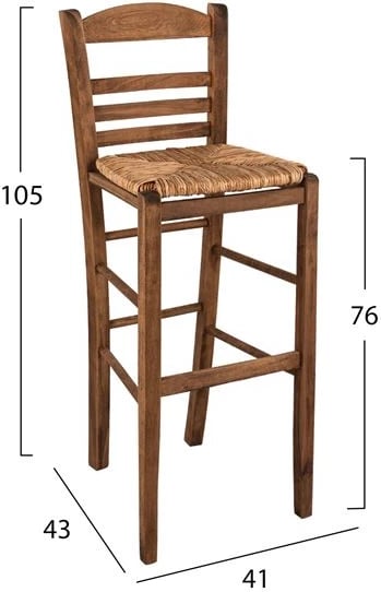 Karrige tradicionale me kashtë, ngjyrë arre, FH10377.01