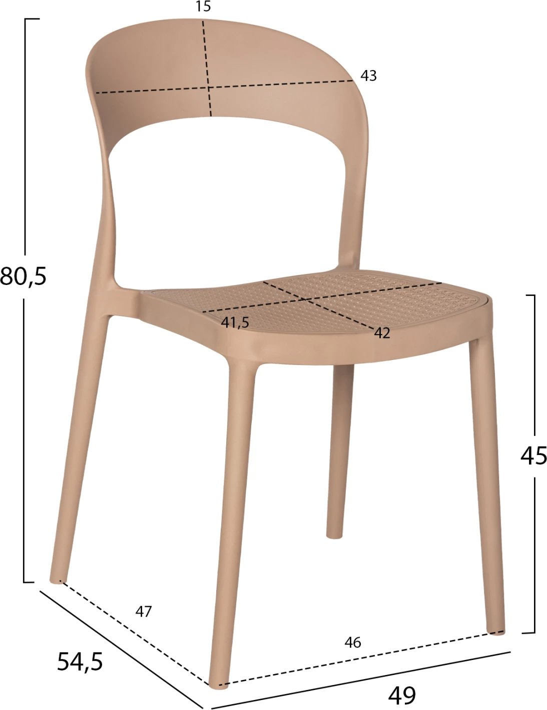 Karrige polipropileni CLEO FH5936.03 kapuçino 49x54,5x80,5Hcm