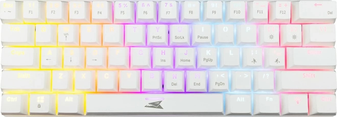 Tastierë mekanike Baracuda Dolphin BGK-03211, 60%, red switch, RGB, e bardhë