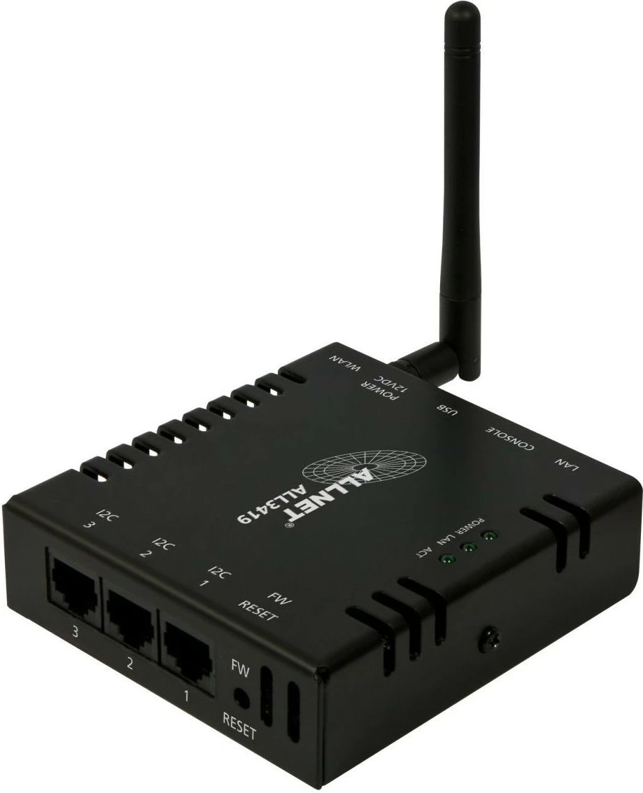 Termometër IP ALLNET ALL3419, Wired & Wireless, Fast Ethernet, Wi-Fi 4, 150 Mbit/s, E zezë