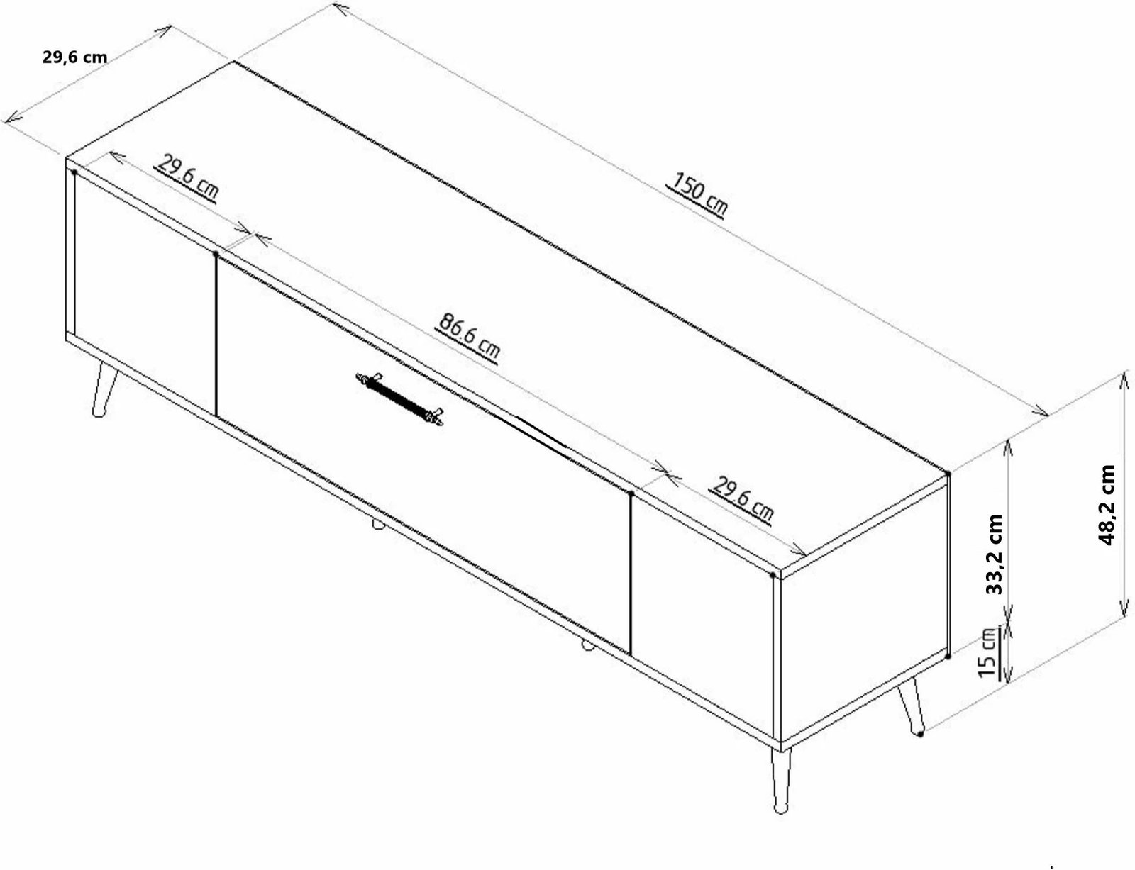 Komodë për TV Skye Decor, anthracite dhe ari, Dekop2