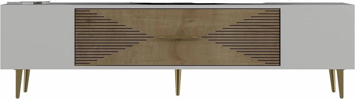 Komodë TV Skye Decor, e bardhë, lisi Sapphire, ari, Dekol1