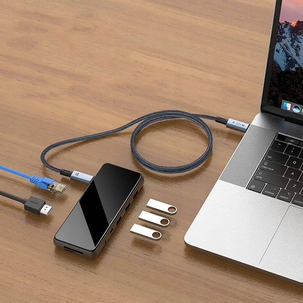 Kabllo USB-C 4.0 Tech-Protect UltraBoost Max, 2m, 240W, 40Gbps, Gri Kabllo USB-C 4.0 Tech-Protect UltraBoost Max, 2m, 240W, 40Gbps, Gri
