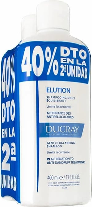 Shampon Ducray Elution unisex 2x400ml