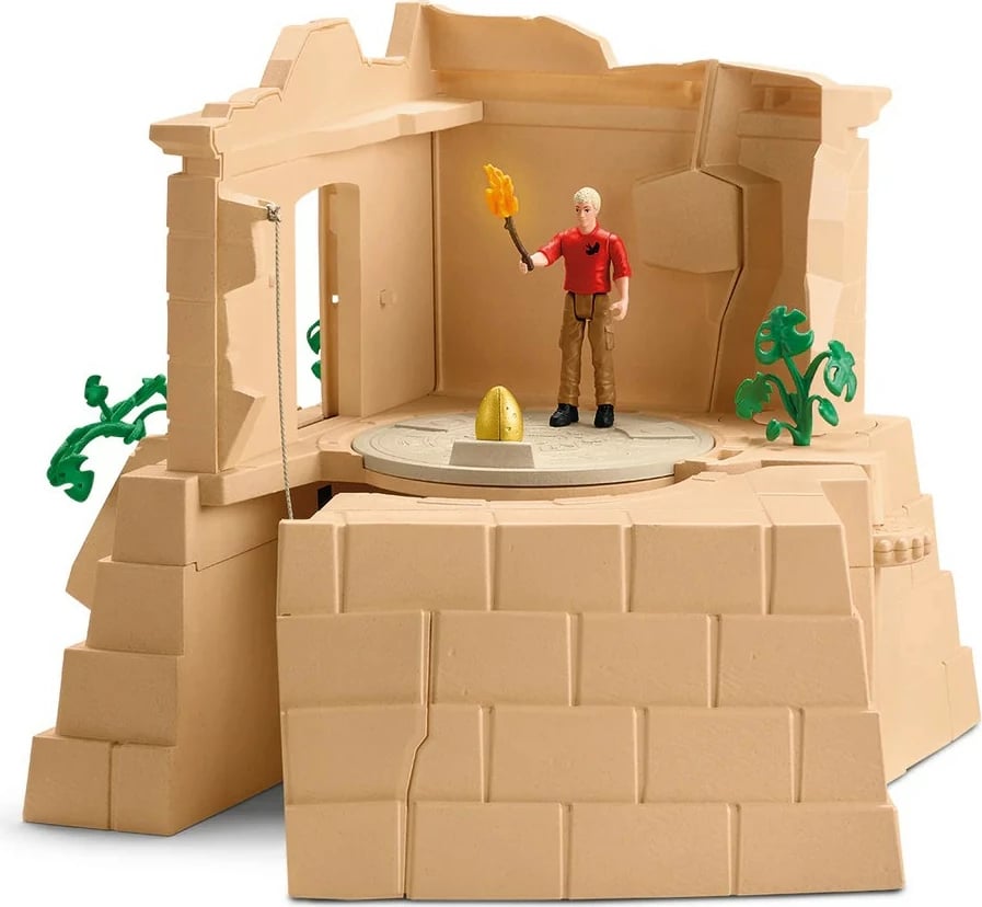 Set lodrash Schleich Dinosaur Expedition Playset, 42657, me figurë Monolofosaurus dhe tempull, për fëmijë