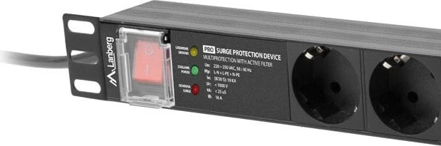 Kasë energjie Lanberg PDU-PRO-07F-0200-BK, 7x Schuko, 1U, 16A, 2m, e zezë