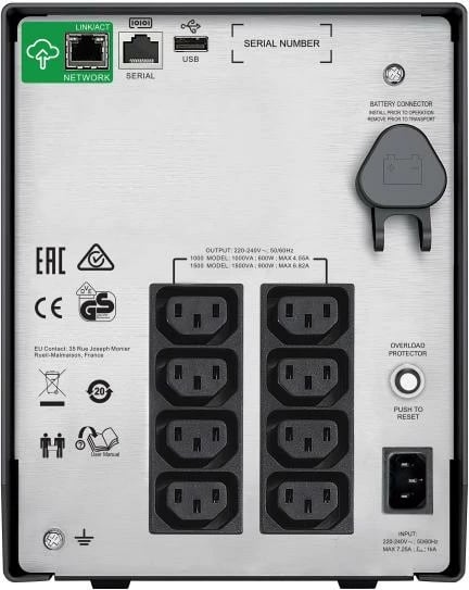 UPS APC Smart-UPS SMC1500IC, SmartConnect, USB, ekran LCD, kohë rezervë 4–9 min, e zezë