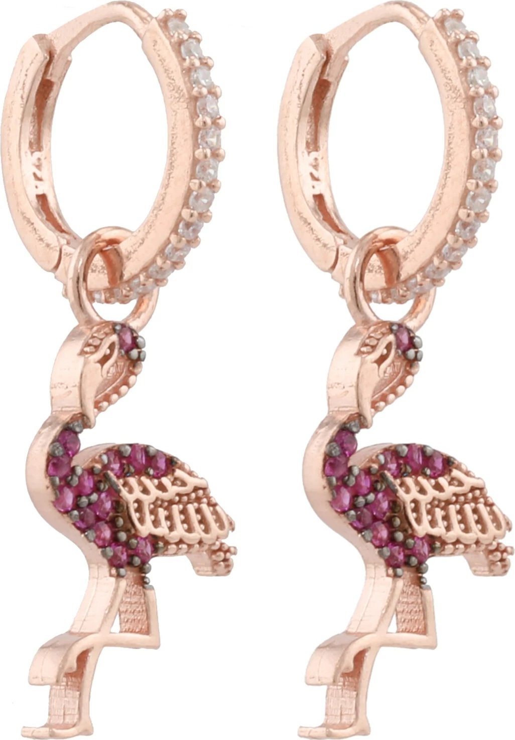 Vathë argjendi flamingo, ngjyrë rozë e artë dhe e kuqe, Jumeon, 10262FLM