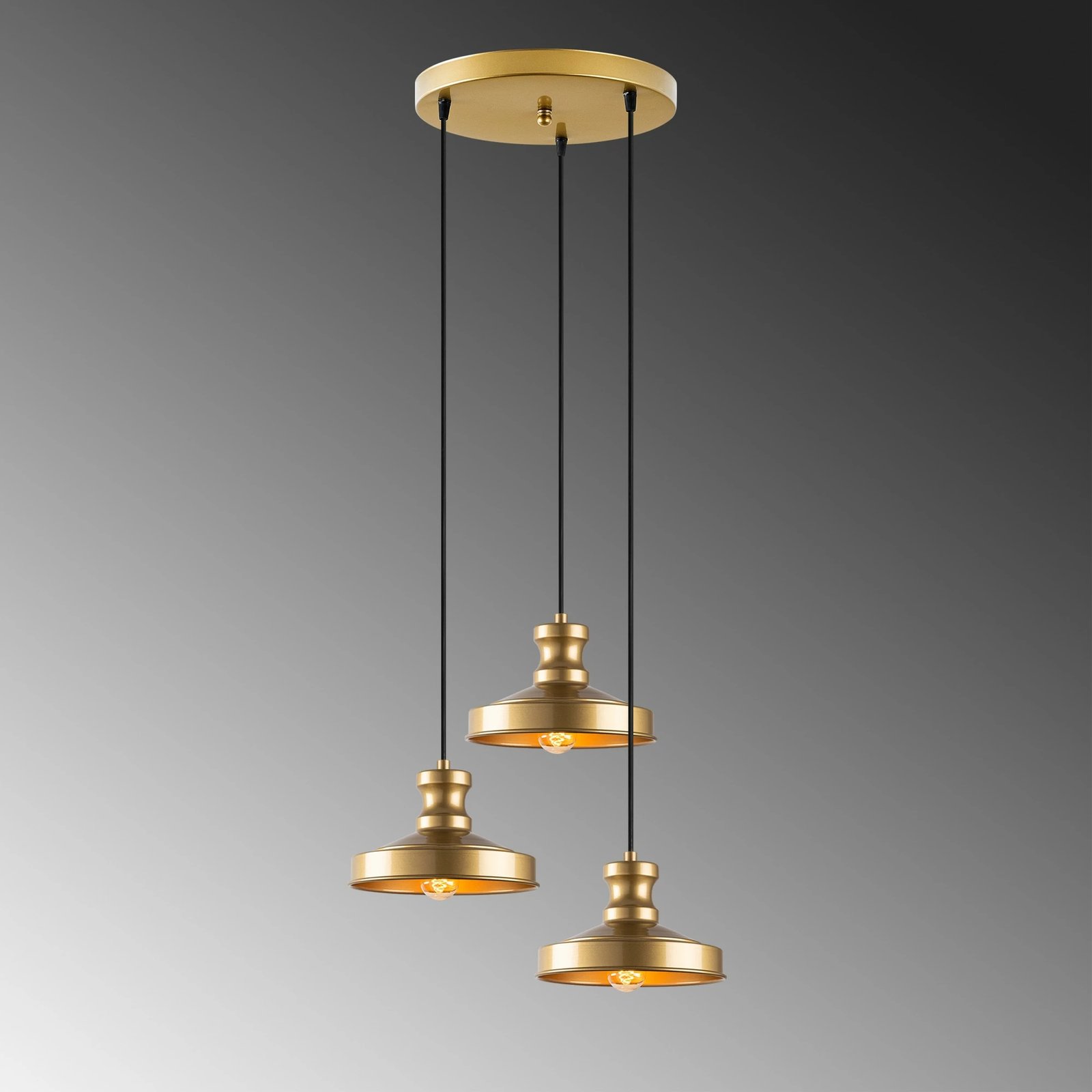 Llambë tavani Opviq, Gullu, ngjyrë ari, 3 copë