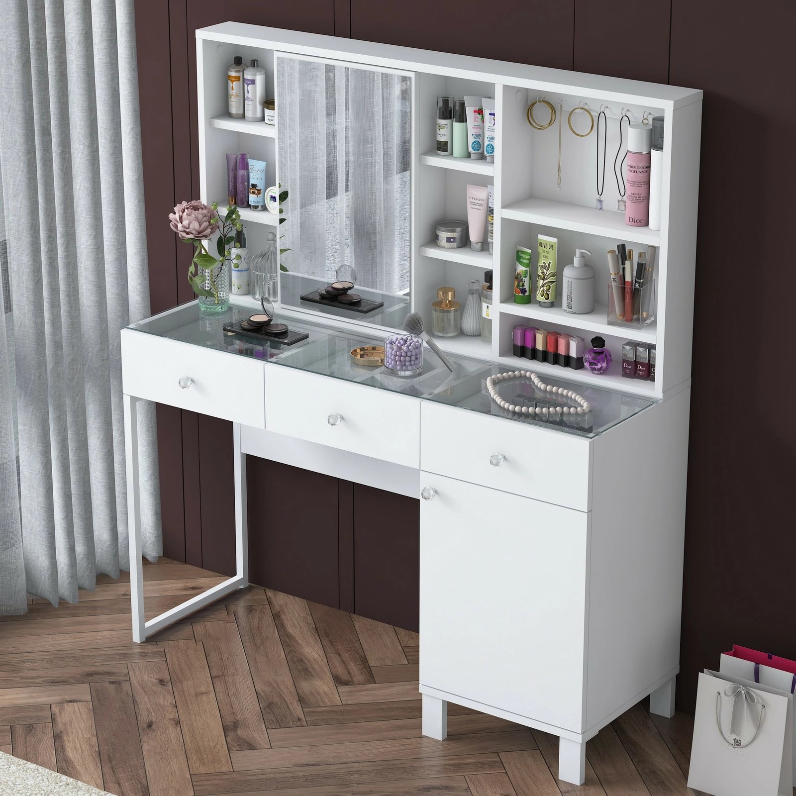 Tavolinë grimi Skye Decor, e bardhë, BJ138 - 3442