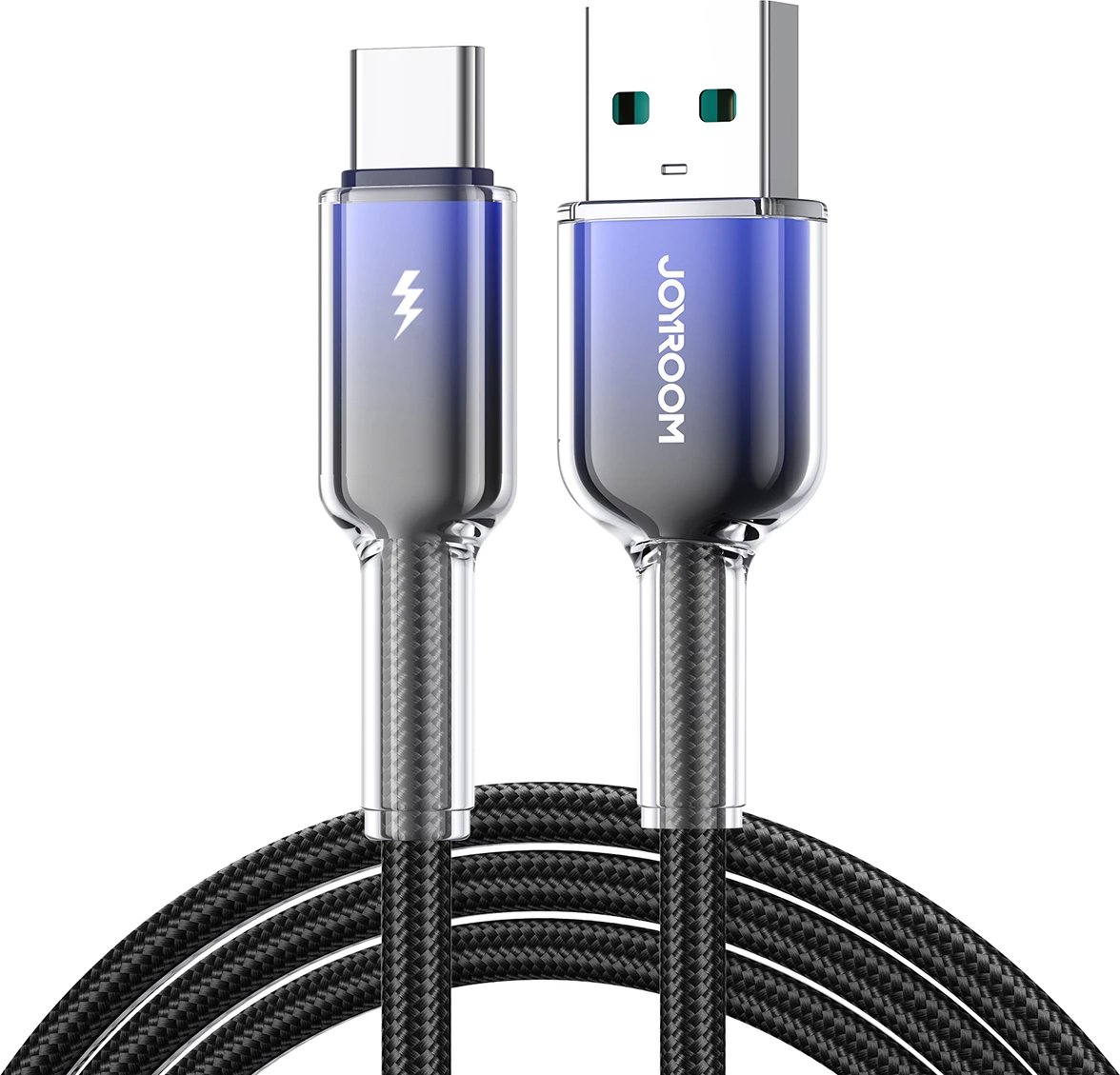 Kabllo Joyroom S-A42 Crystal-Clear Series, USB-A në USB-C, 1.2m, 3A, e zezë