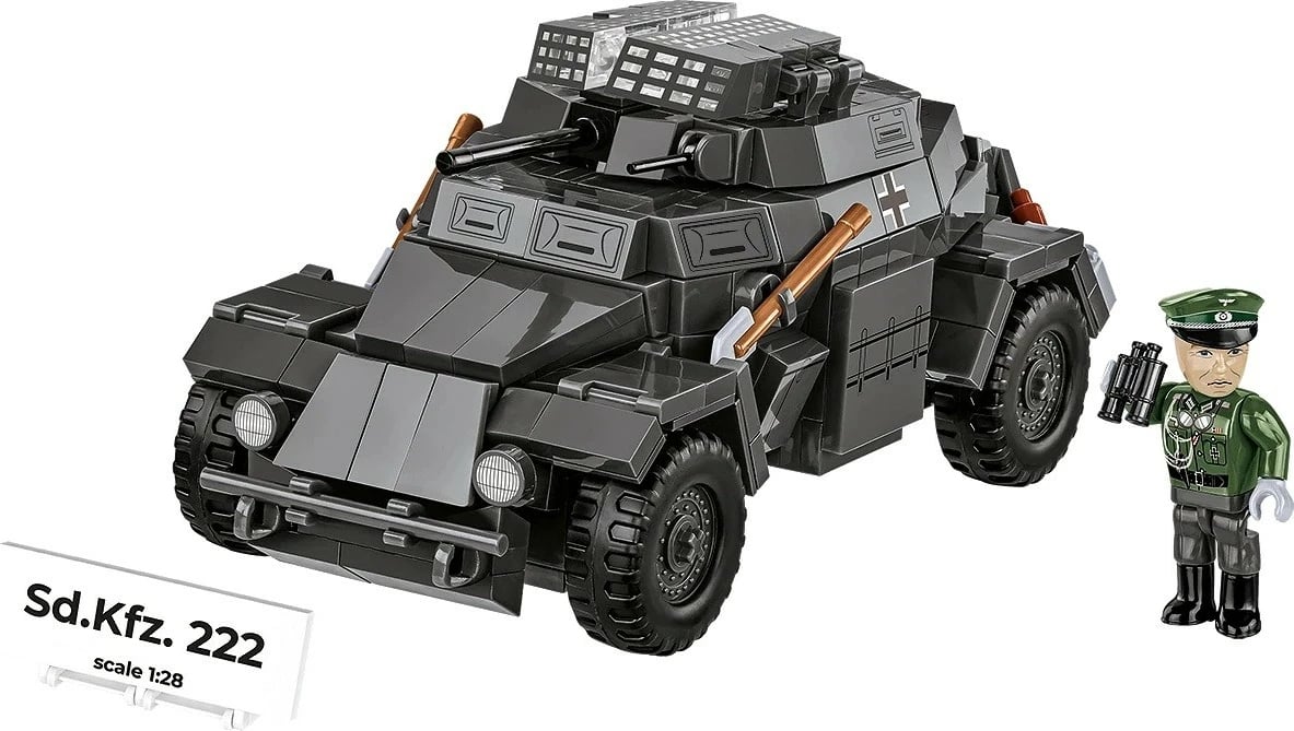 Set blloqesh Cobi Klocki Sd.Kfz. 222, 502 pjesë, me figurë, gri