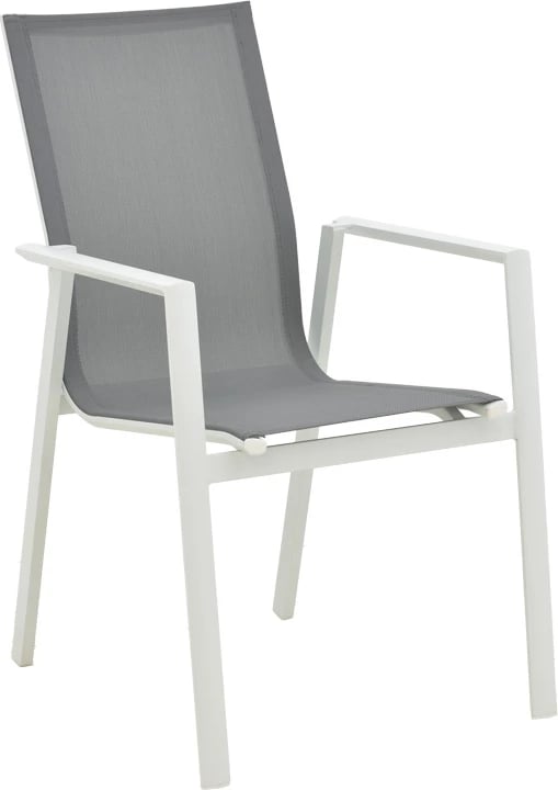 Set tavolinë me karrige Pinap-Dashiell, alumin i bardhë, kompensatë natyrale, 5 copë, Φ110x74cm