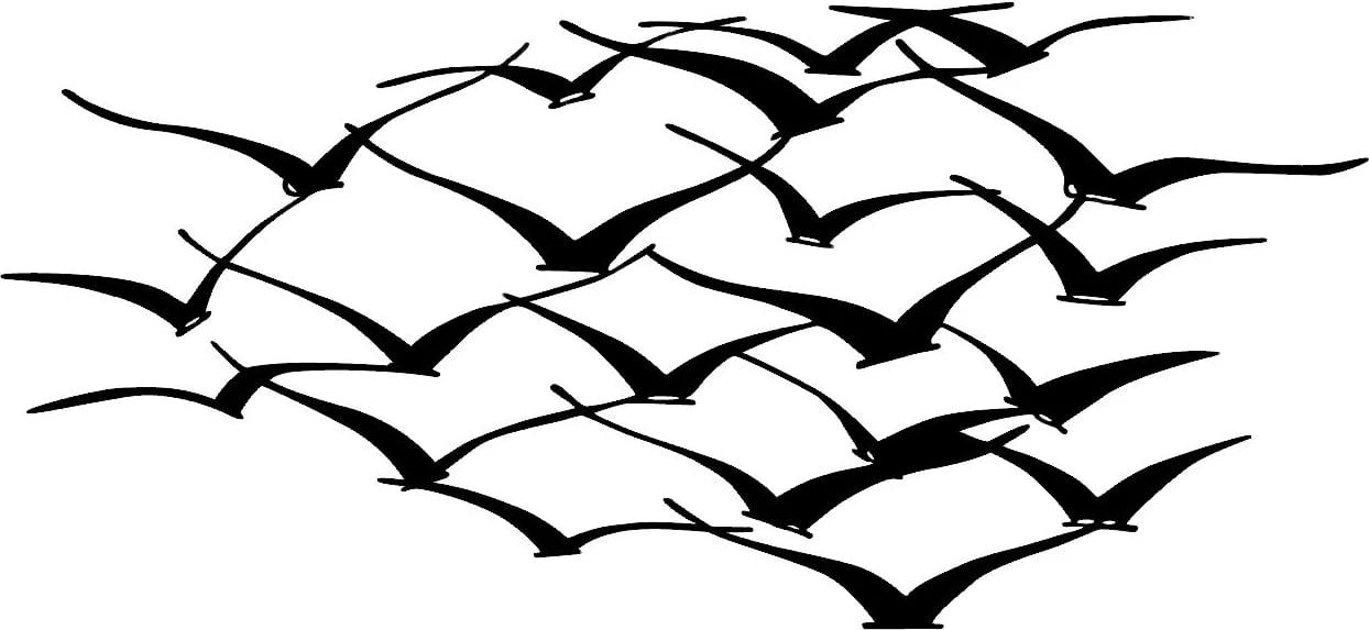 Aksesor dekorativ metalik për mur, tufë zogjsh, Wallity, ngjyrë e zezë