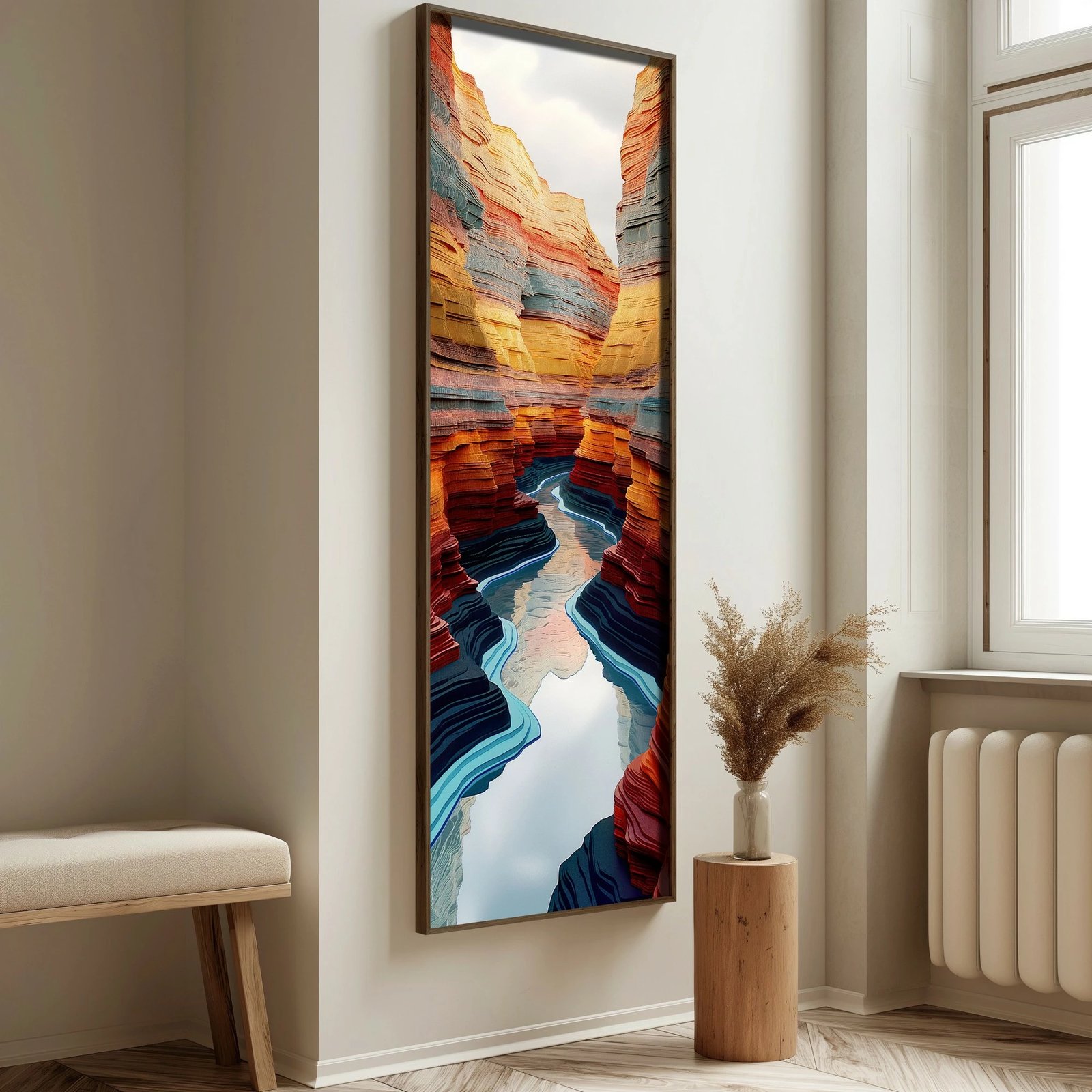 Pikturë dekorative me kornizë, MDF, Wallity, LONG008-S/120-40, shumëngjyrëshe, 40x120cm