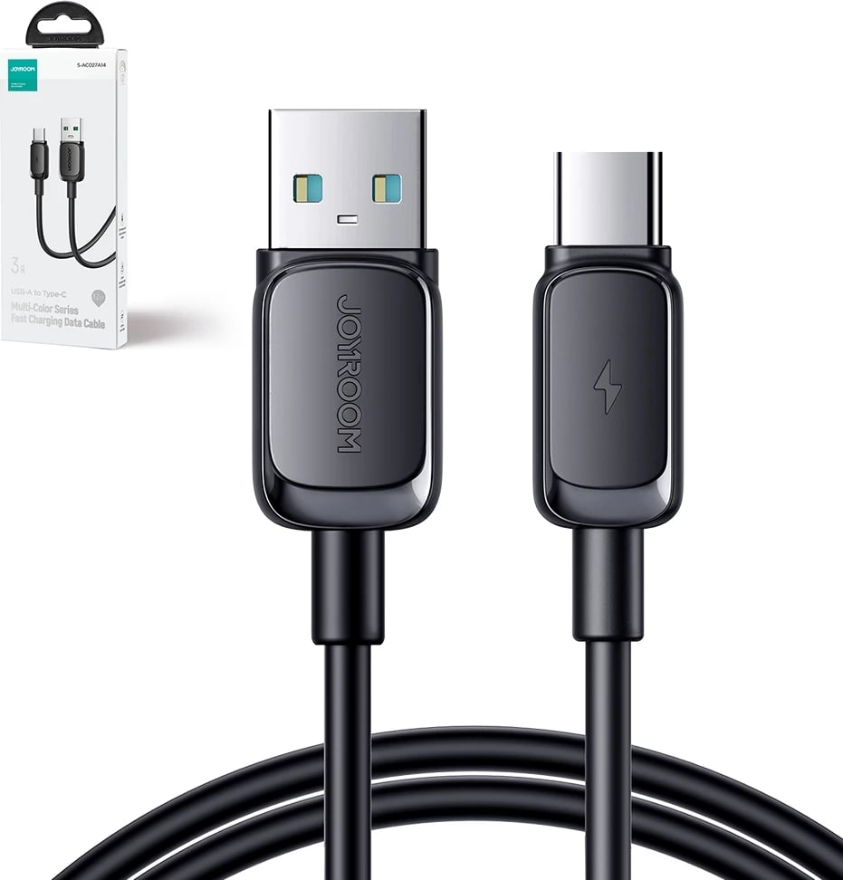 Kabllo Joyroom Multi-Color Series A14, USB-A / USB-C, 1.2m, 3A, e zezë