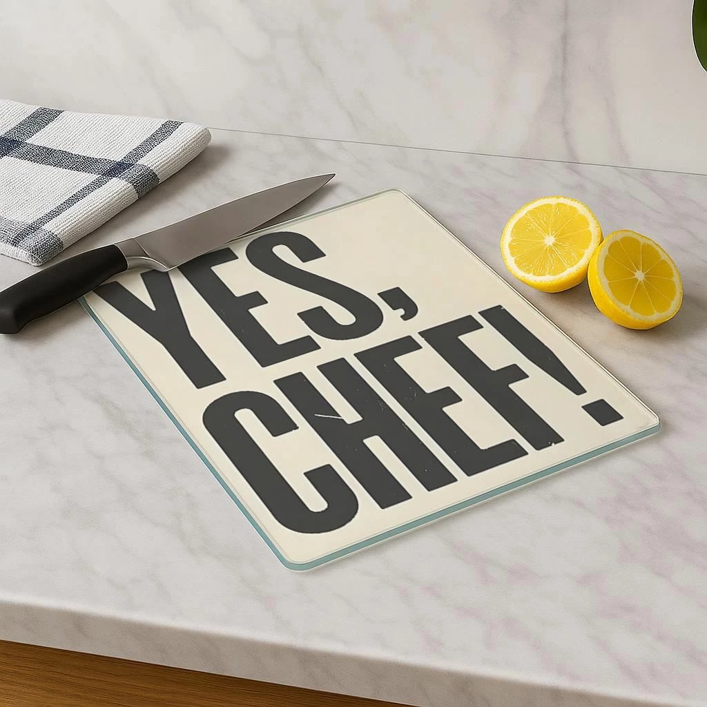 Dërrasë prerëse prej xhami të temperuar, shumëngjyrëshe, 30x40cm, Kes-00055