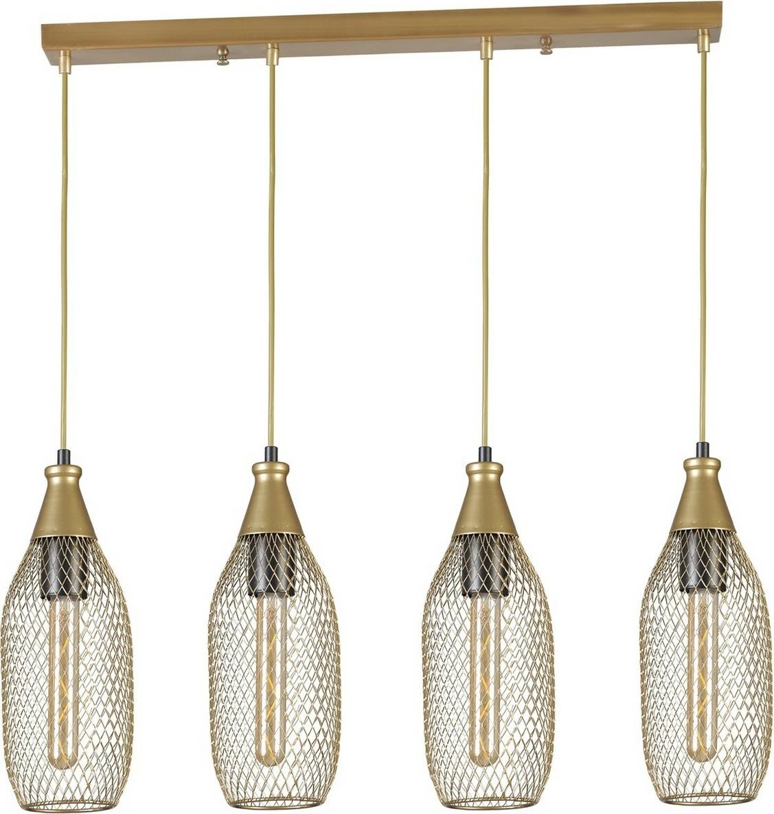 Llambë tavani Opviq Rio 4-sh, ngjyrë ari, e varur